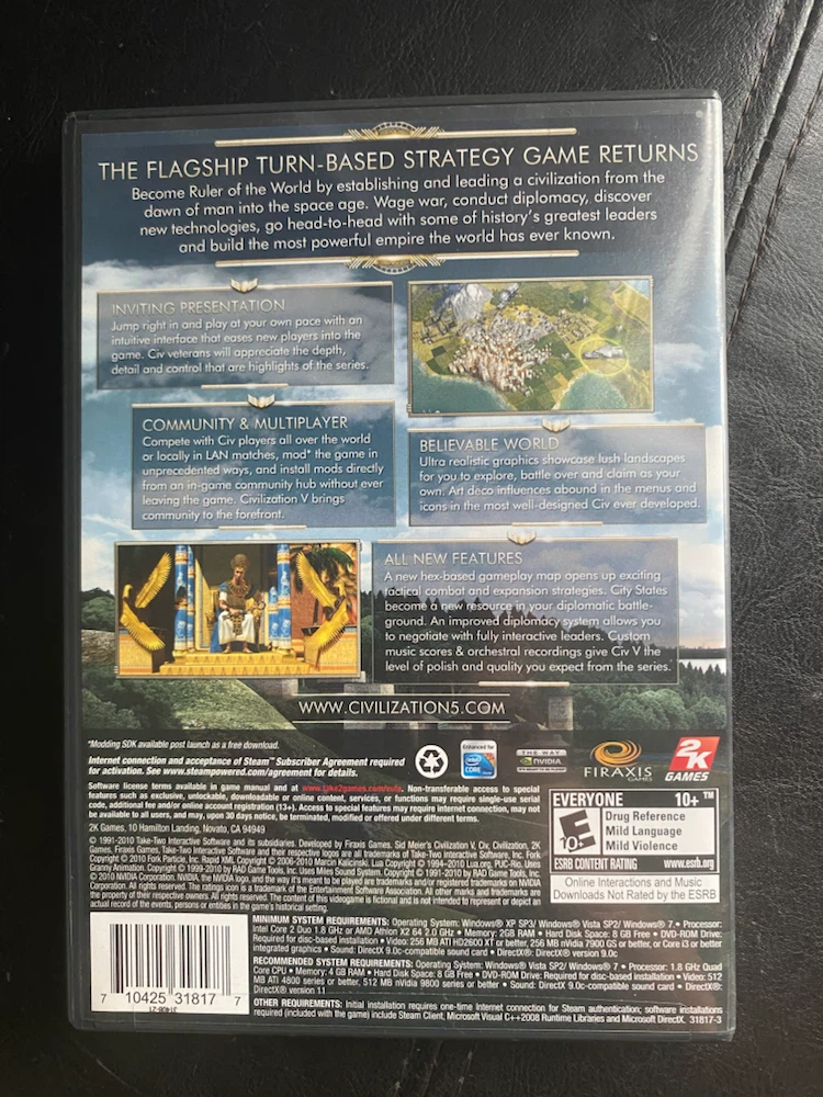 New Sealed KoMeier's Civilization V PC Game - photo 2