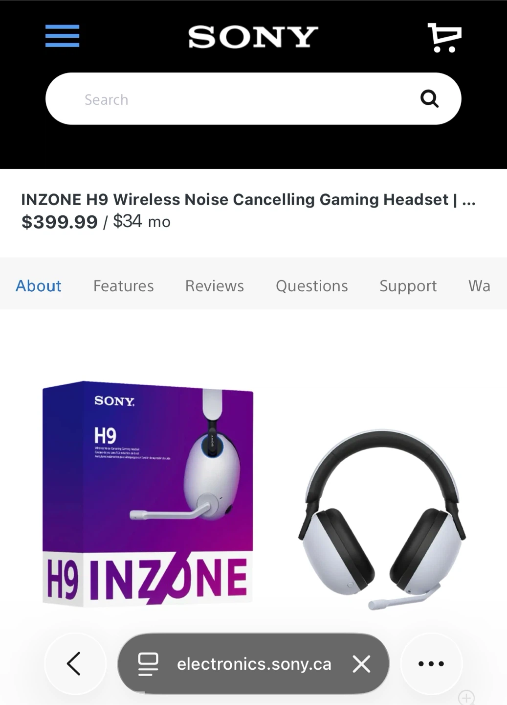 NEW! PS5 INZONE H9 Wireless Noise Cancelling Gaming Headset