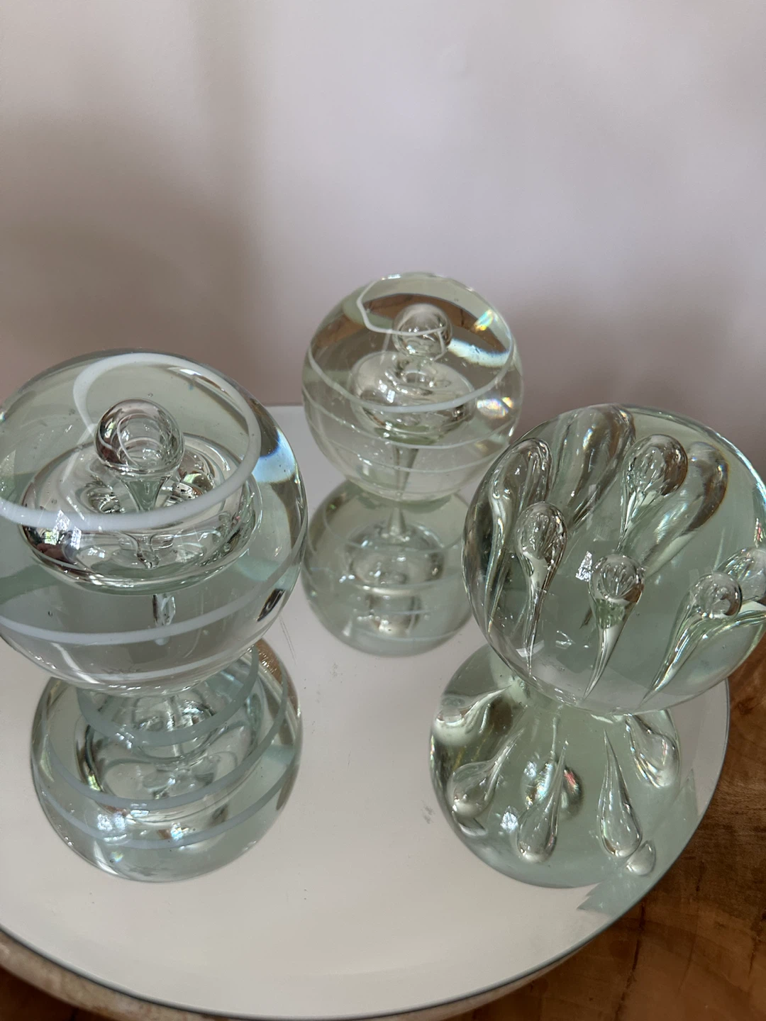 Glass Paperweights Set of 3