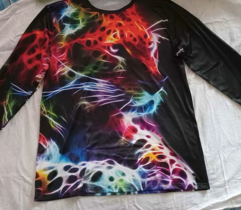 Long Sleeve T-Shirt - Neon Leopard Print