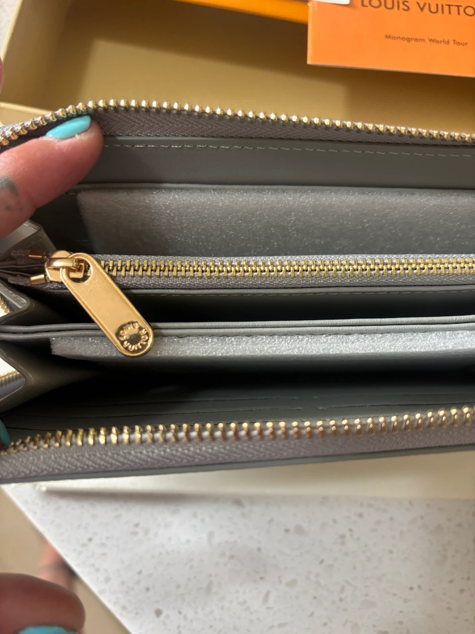 Louis Vuitton Grey Perforated Zip-Around Wallet - photo 2
