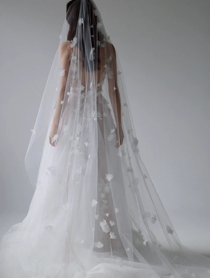 Floral Wedding Veil with Comb