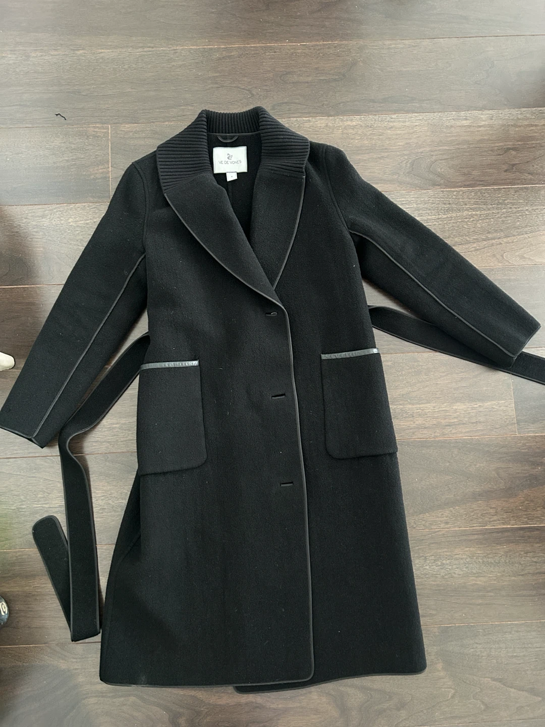 Black Pure Wool Long Coat