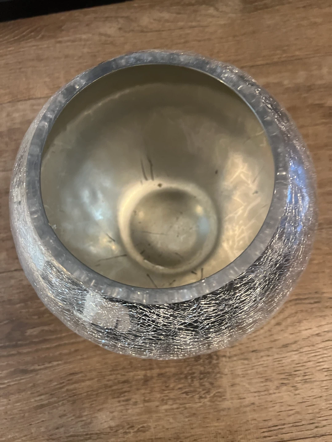 Silver Crackle Glass Vase/Bowl - photo 2