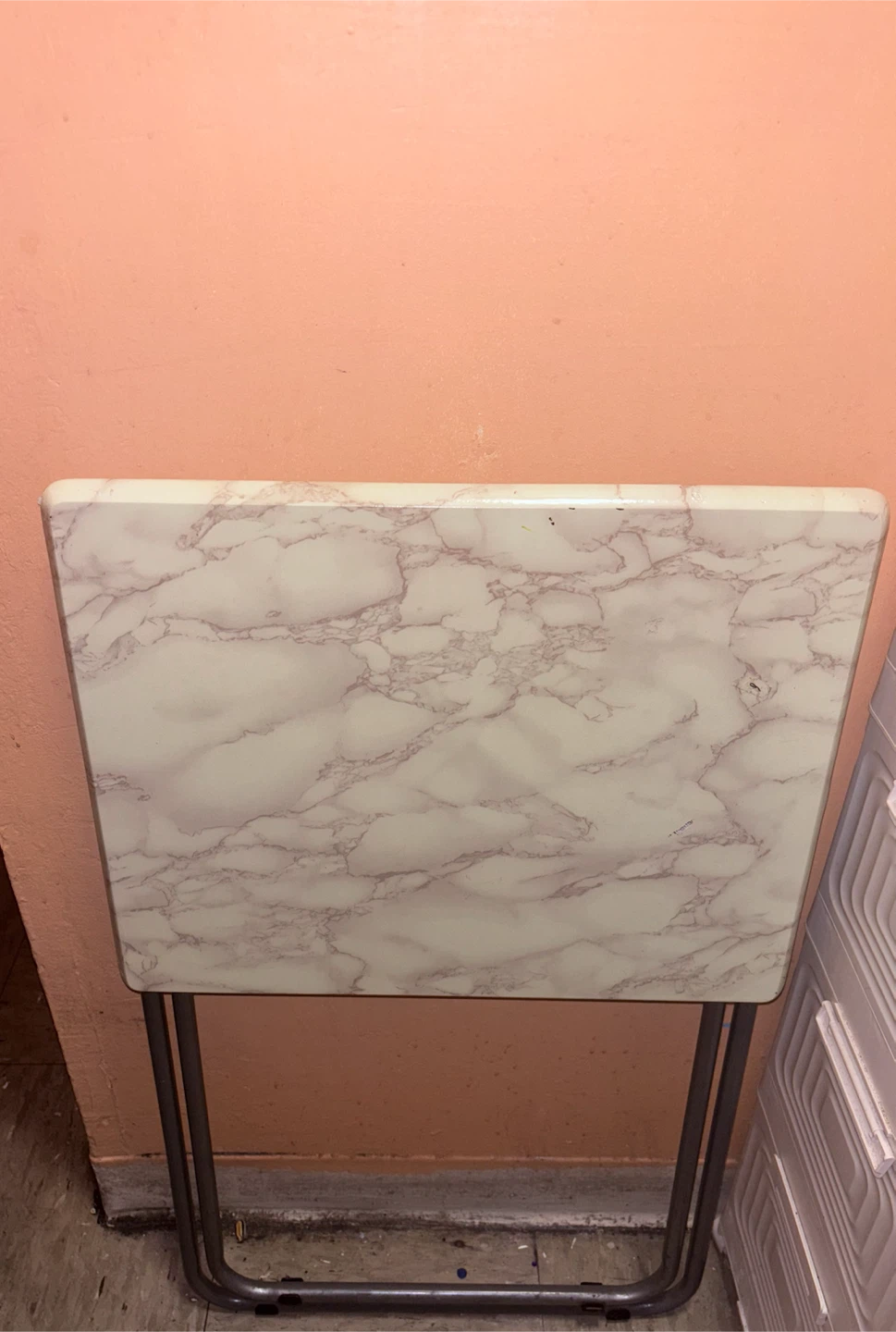 Marble Top Folding Tray Table