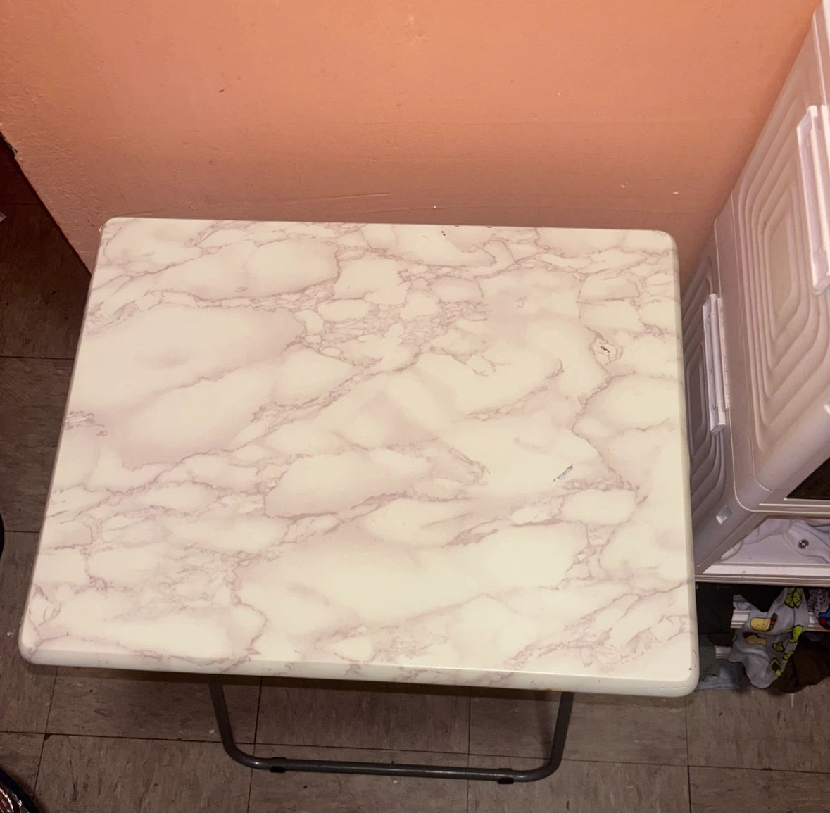 Marble Top Folding Tray Table - photo 3
