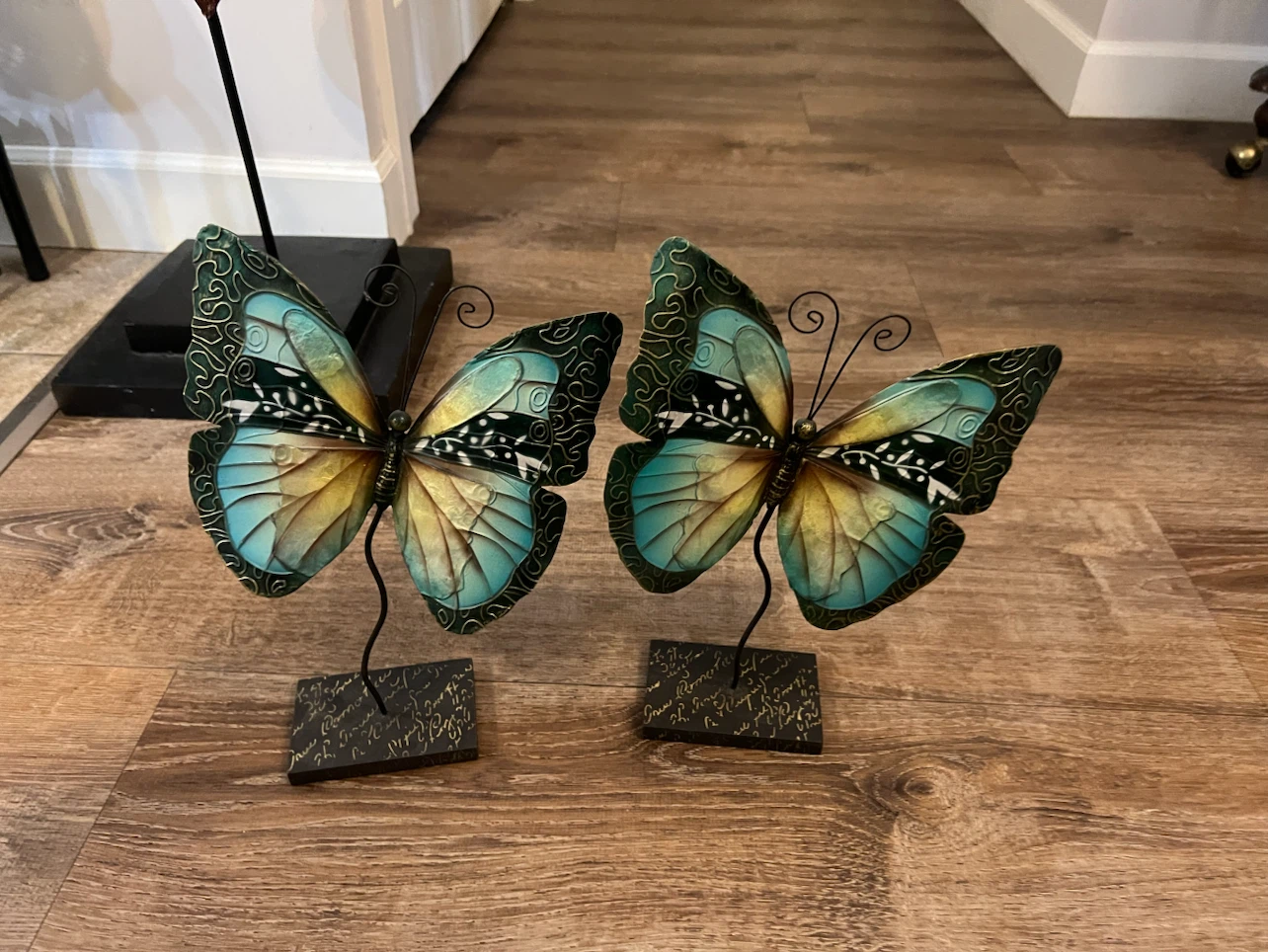 Set of 2 Decorative Metal Butterflies