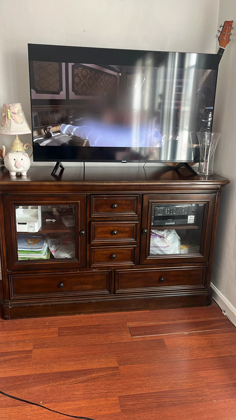 Dark Wood Dresser with Multiple Drawers