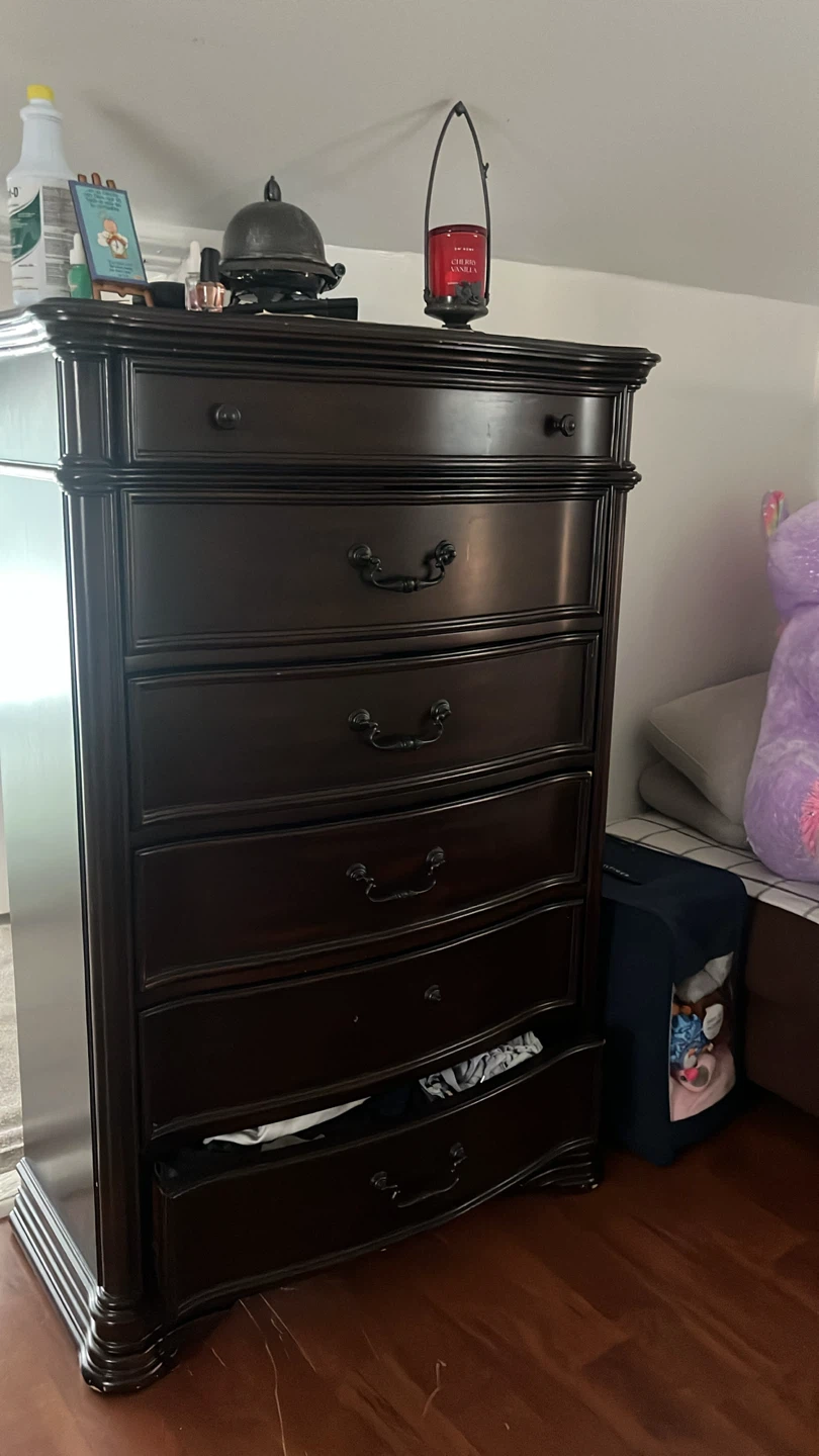Dark Wood Dresser with Multiple Drawers - photo 2