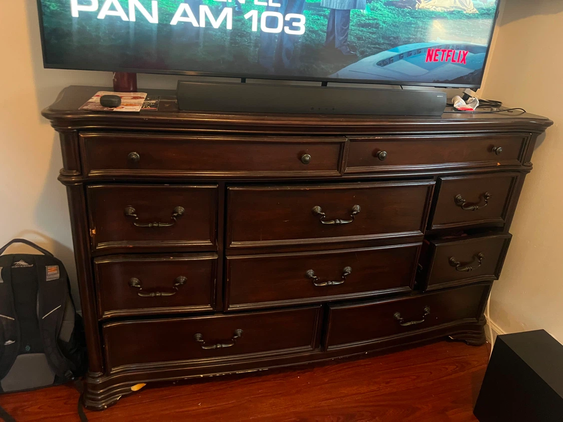 Dark Wood Dresser with Multiple Drawers - photo 3