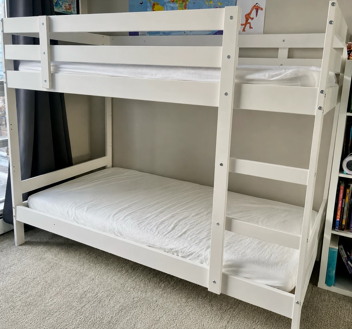 IKEA MYDAL White Twin Bunk Bed Solid Wood