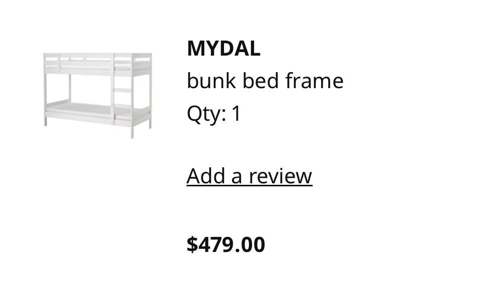 IKEA MYDAL White Twin Bunk Bed Solid Wood - photo 3