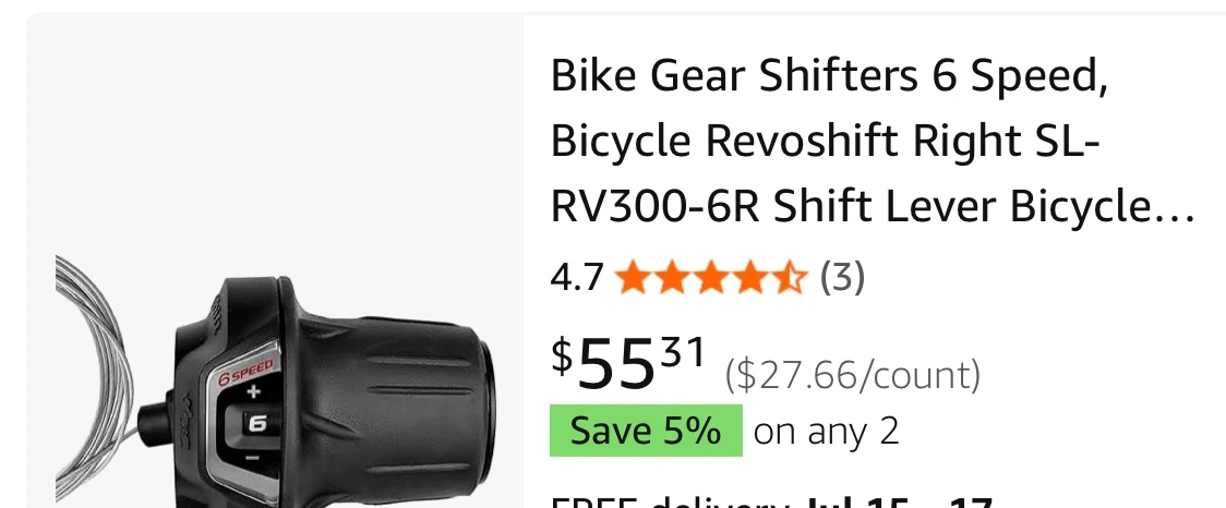 SKILFUL Bike Gear Shifters with Grips - photo 2