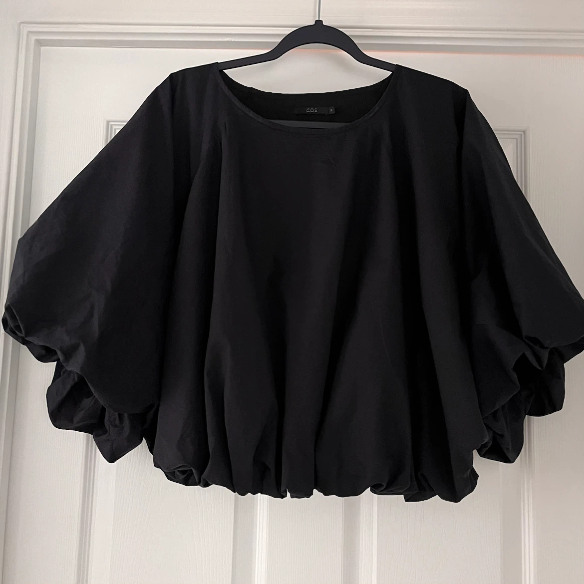 COS Black Balloon Sleeve Top