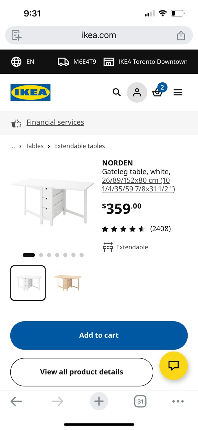 IKEA NORDEN Gateleg Table - White - photo 5