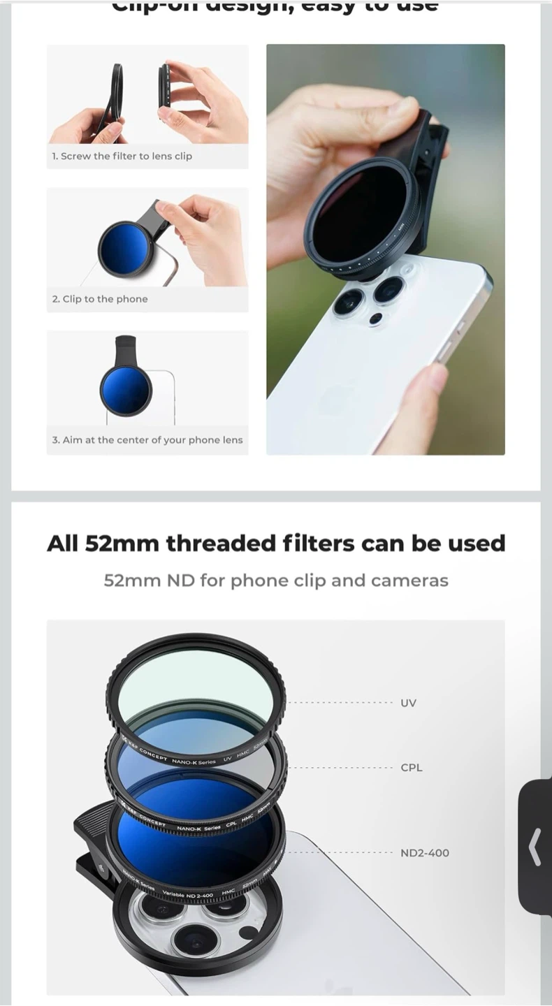 K&F Concept Variable ND2-400 Lens Filter - photo 2