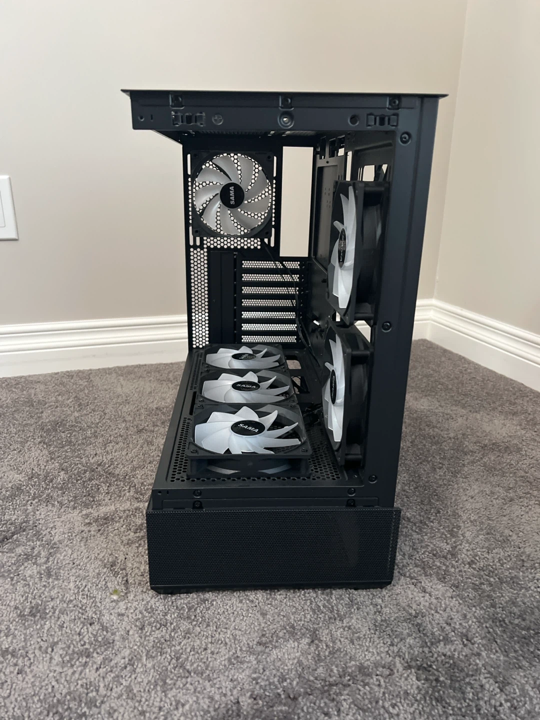 Reserved- SAMA Black ATX Computer Case with RGB Fans - photo 5