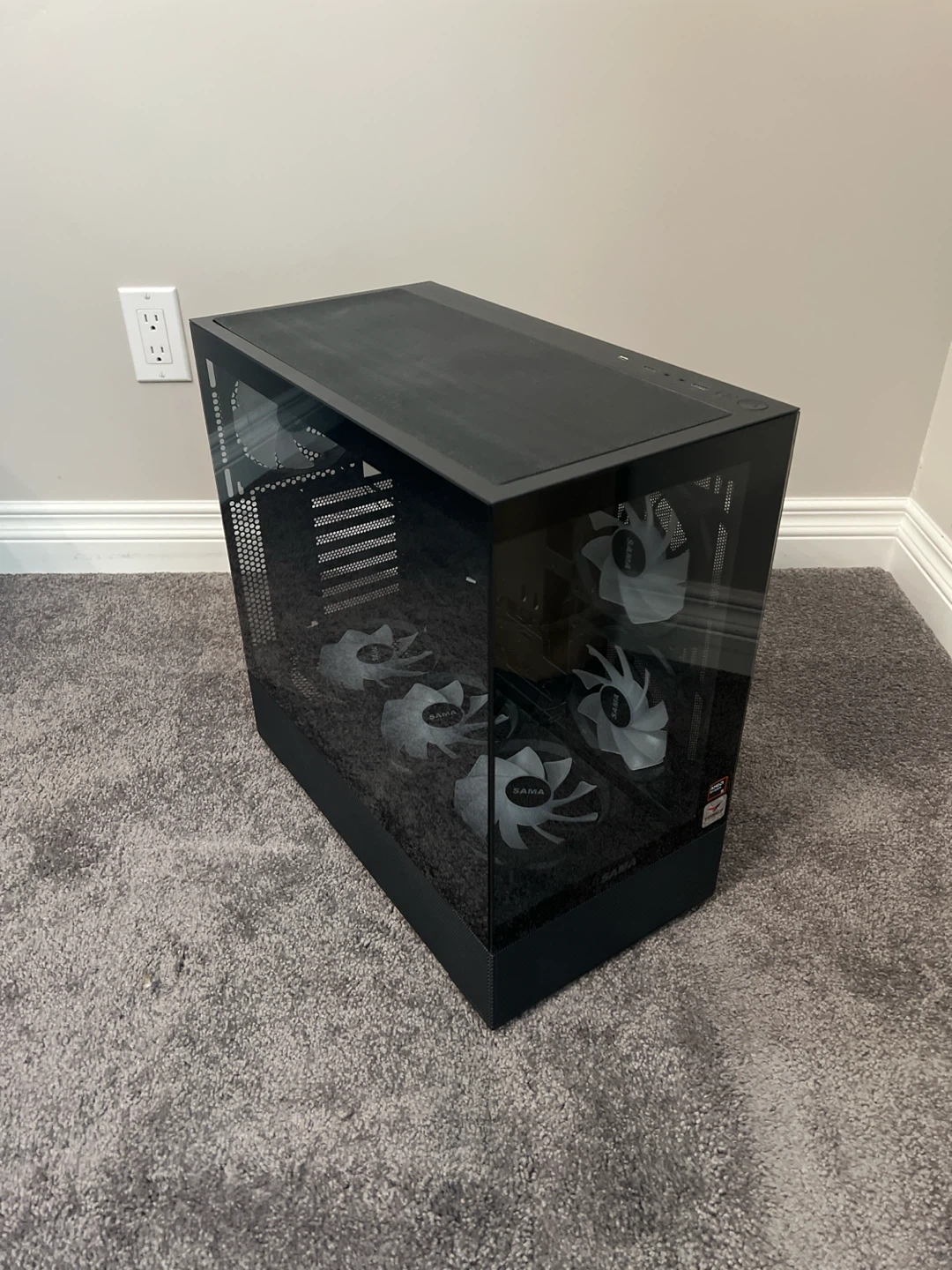 Reserved- SAMA Black ATX Computer Case with RGB Fans