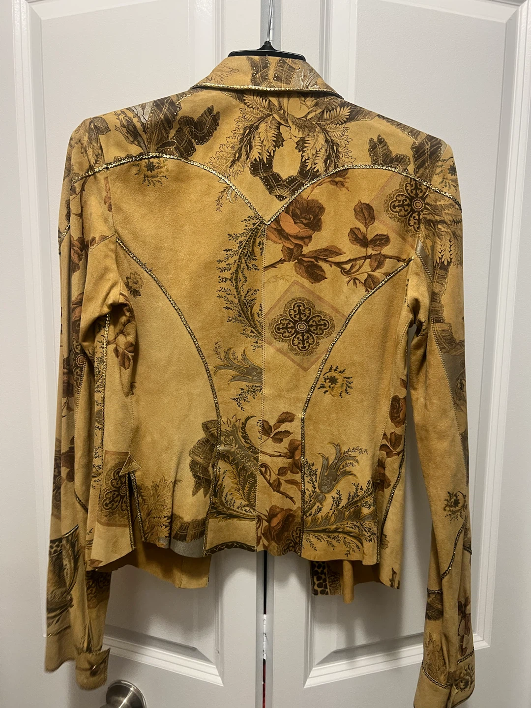 Roberto Cavalli Suede Floral Print Jacket XS - photo 3