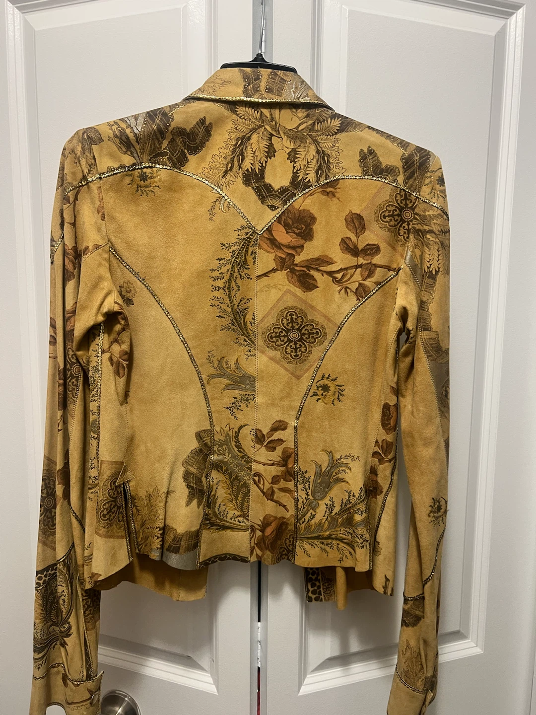 Roberto Cavalli Suede Floral Print Jacket XS - photo 5