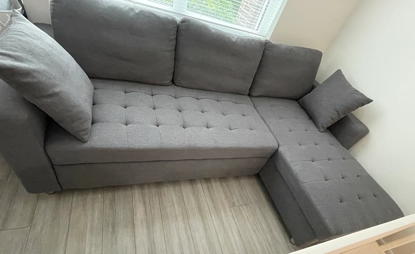 L-Shaped Sofa Bed with Storage –