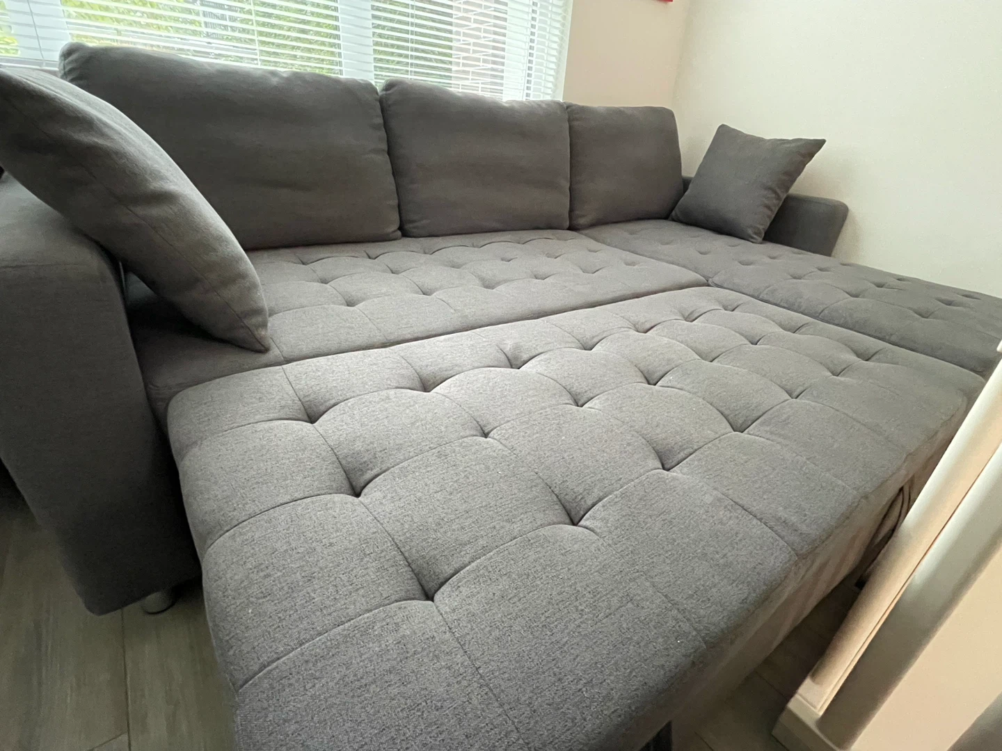 L-Shaped Sofa Bed with Storage – - photo 2