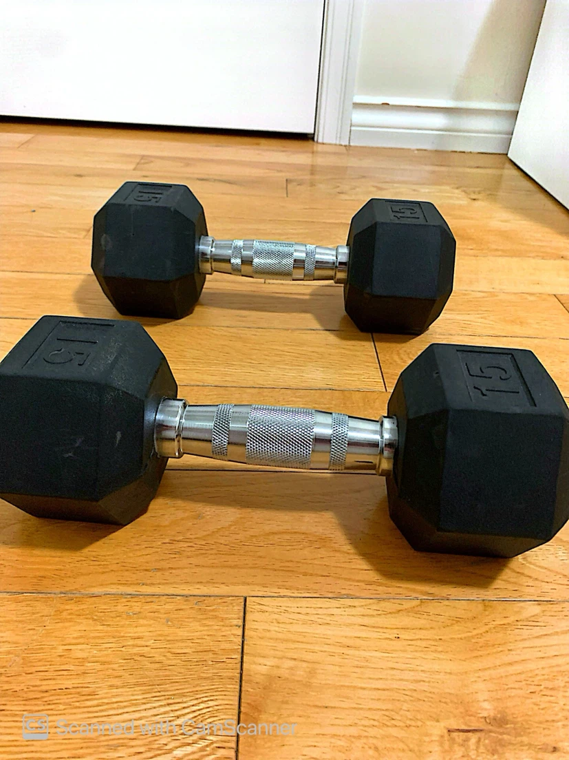 Pair of 15 lb Hex Dumbbells - photo 2
