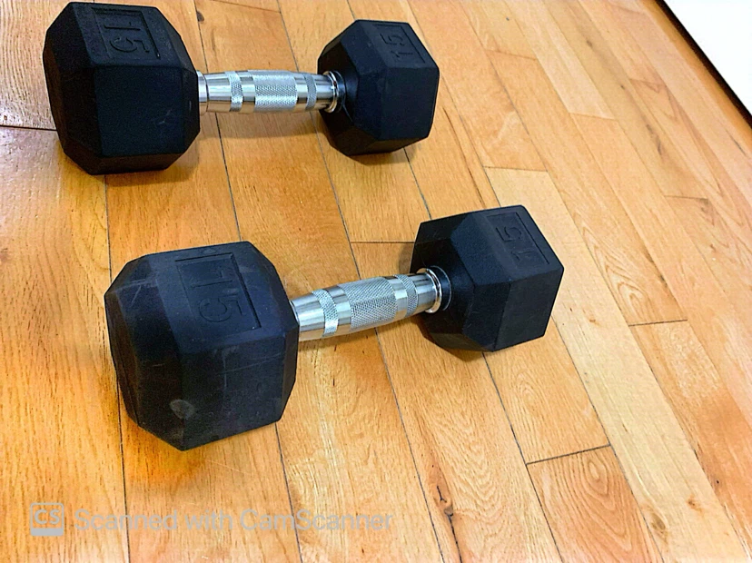 Pair of 15 lb Hex Dumbbells - photo 3