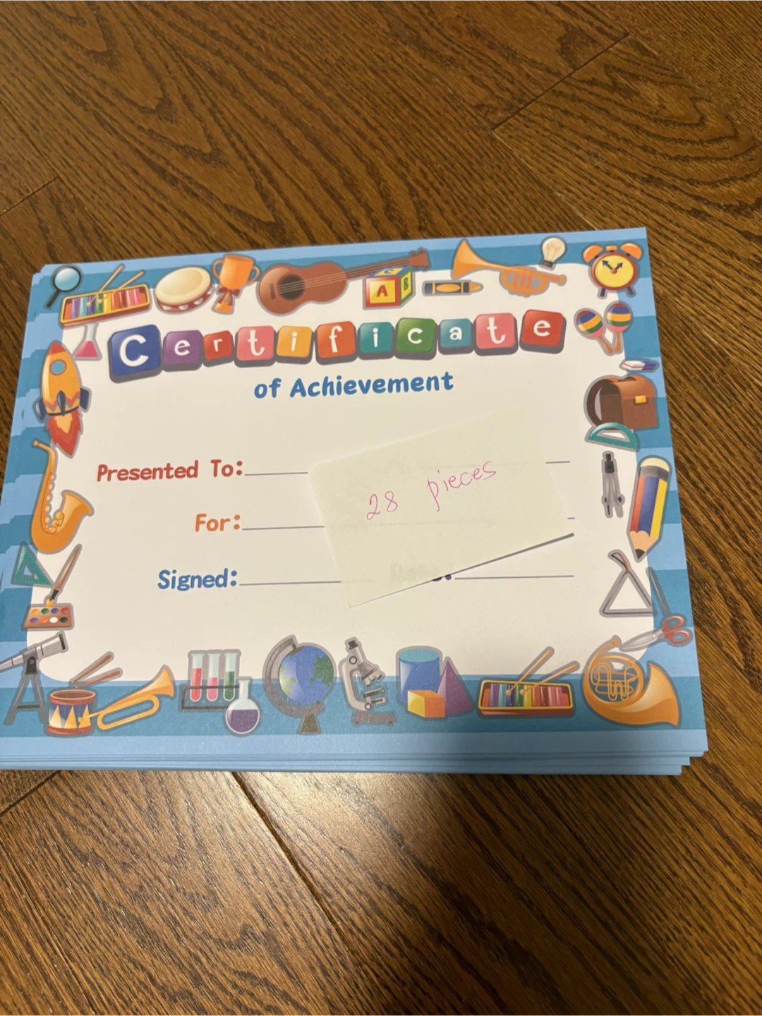 Certificate of Achievement & School Note Paper Lot - photo 4