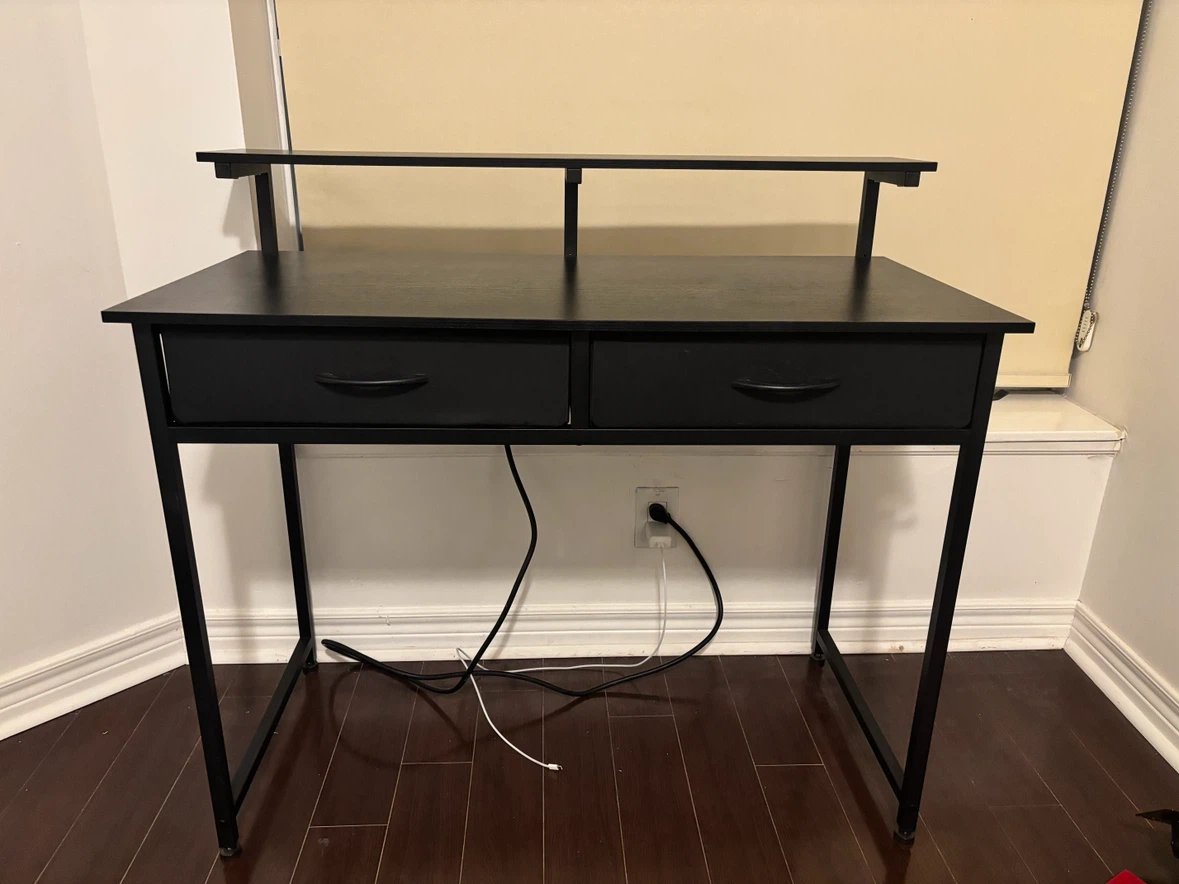 Desk with monitor shelf