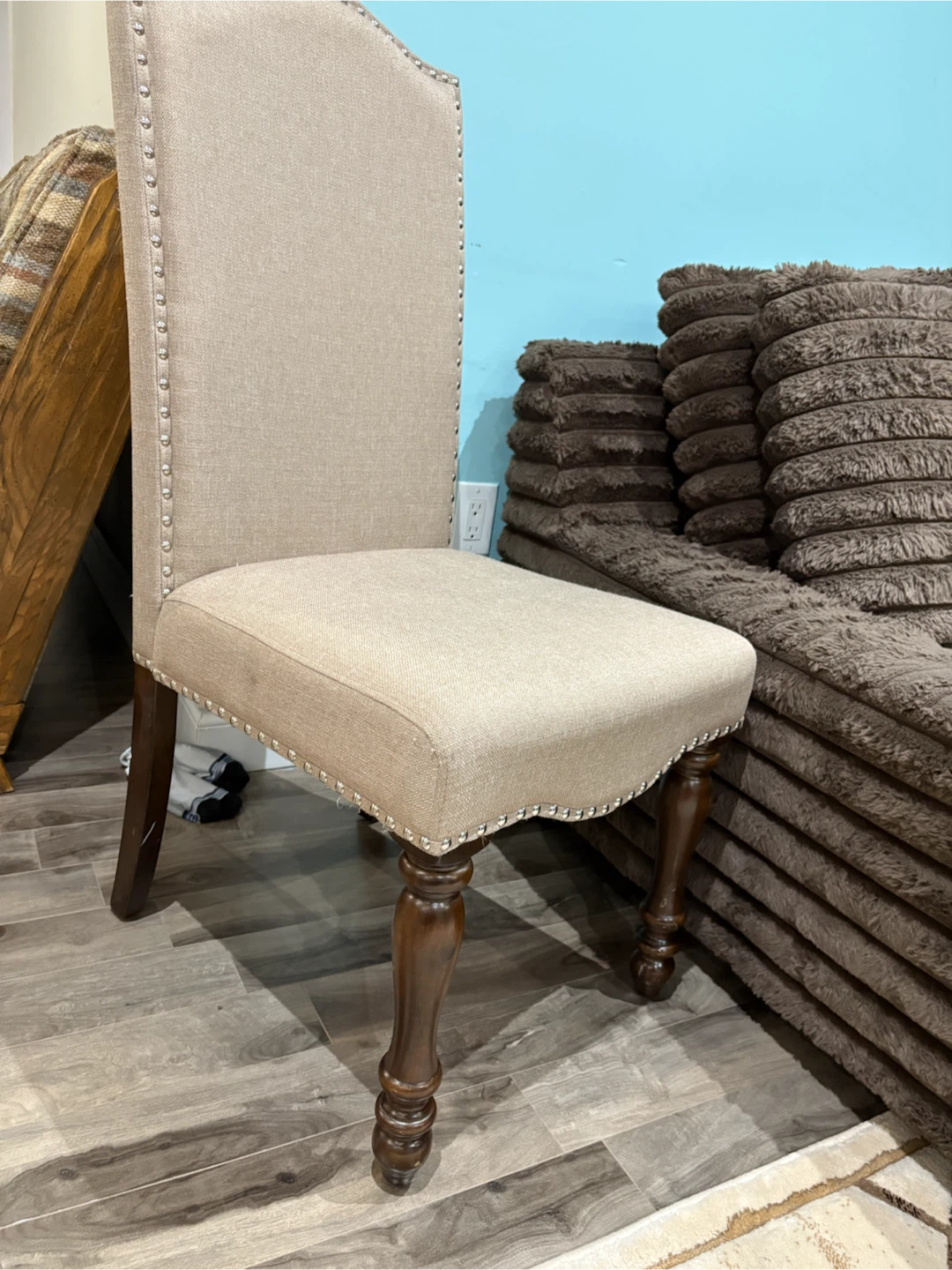 Brown Faux Fur Sofa with 2 chairs - photo 5