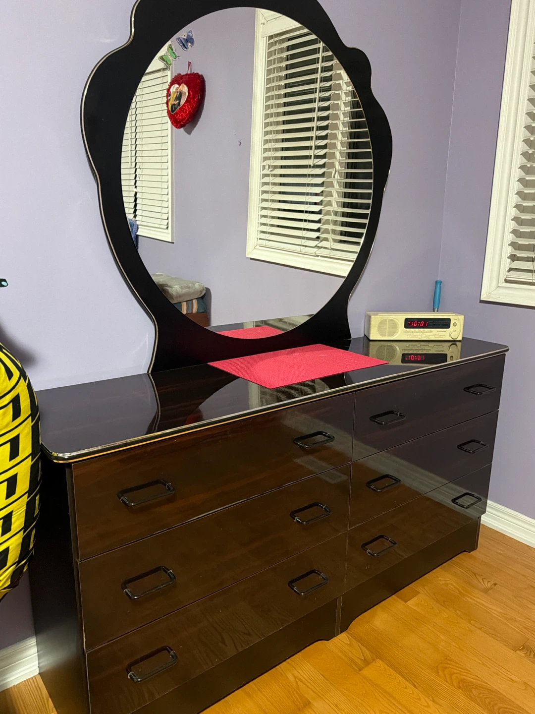 Dark Wood Dresser with Mirror