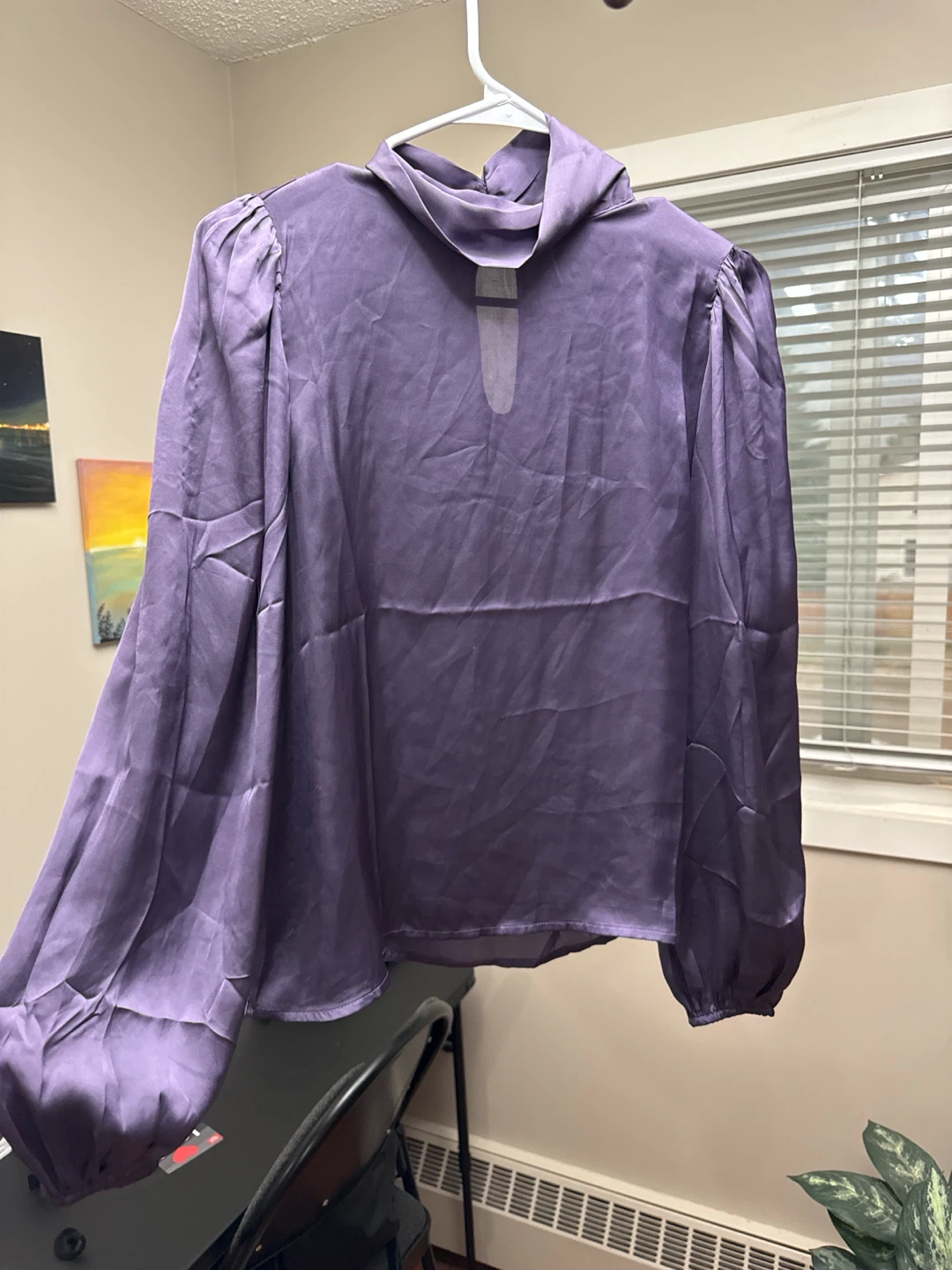 SUZY Women's Purple Satin Blouse
