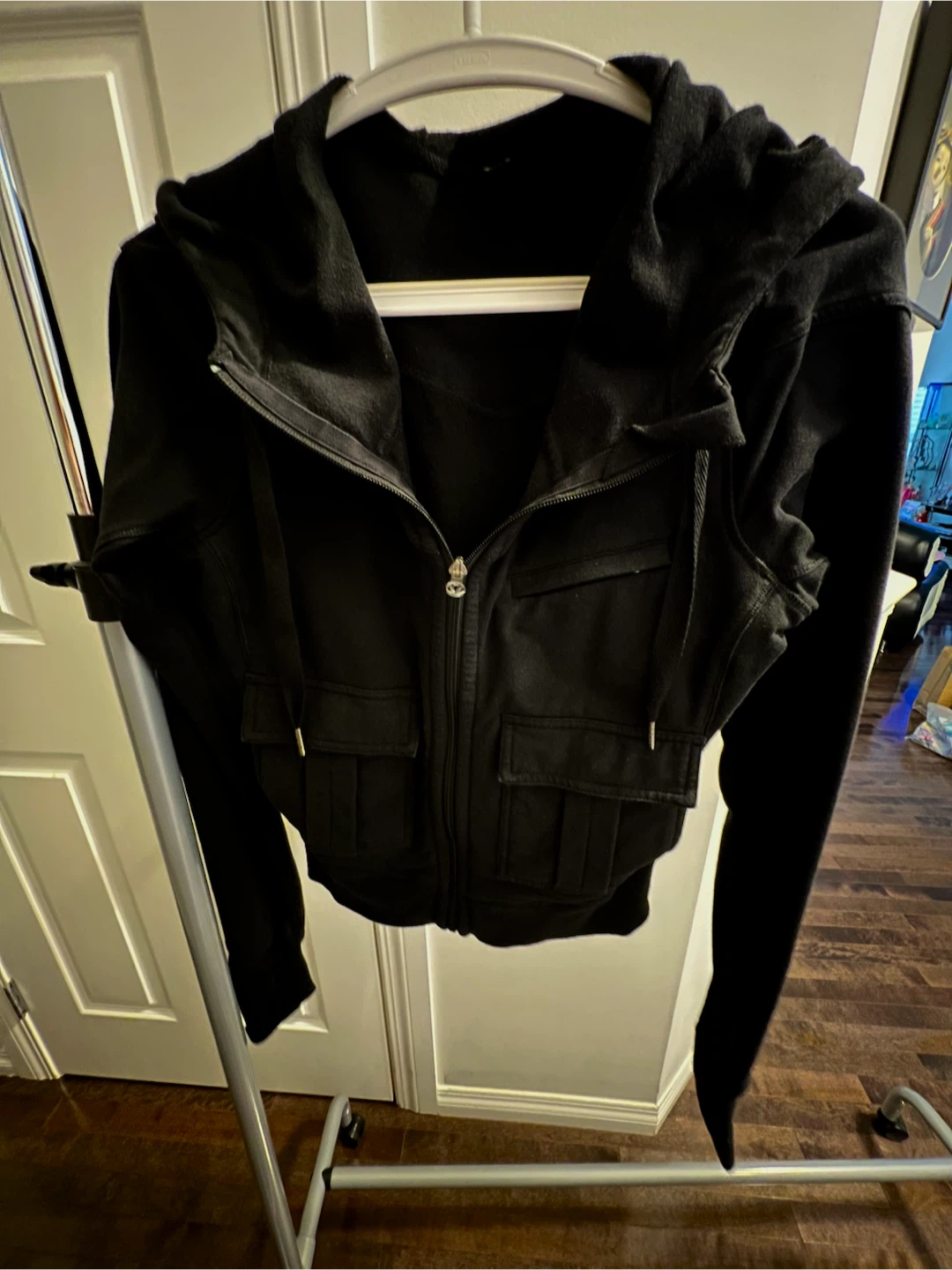 Lululemon Black Front Horizontal Pockets Hoodie