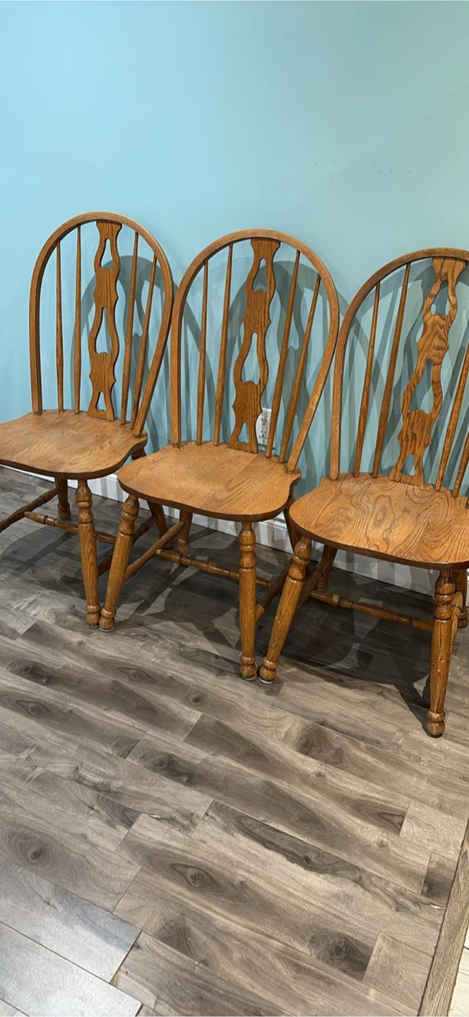Set of 3 Wooden Kitchen Chairs