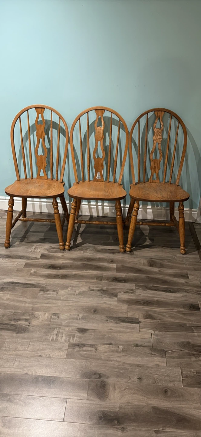 Set of 3 Wooden Kitchen Chairs - photo 3