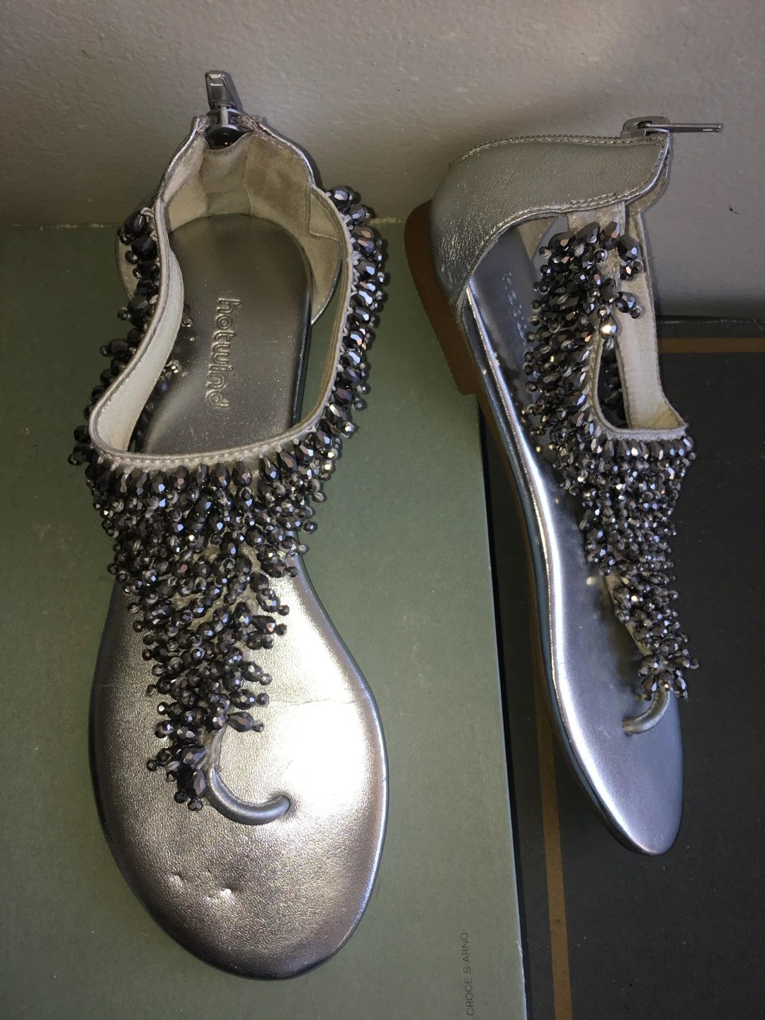 Hotwind Silver Embellished Flat Sandals