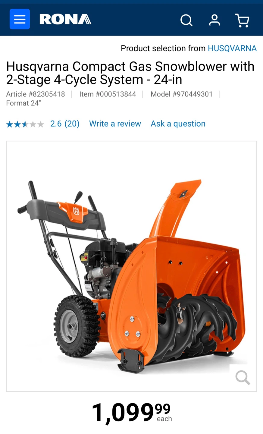Husqvarna Gas Snowblower - 24-in