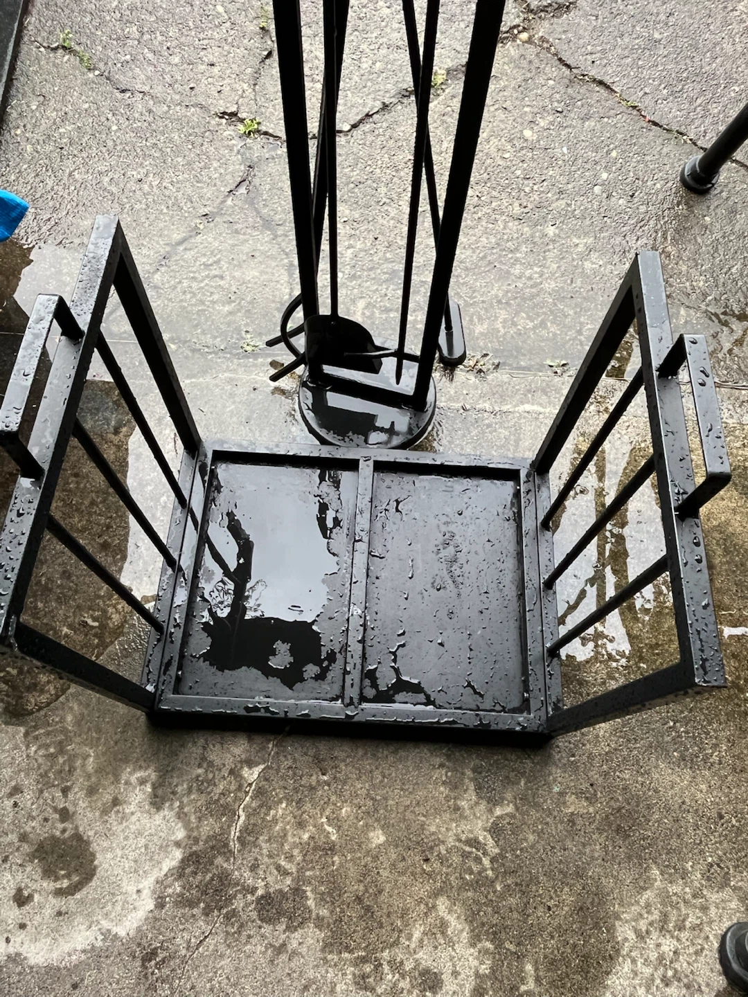 Black Metal Log Holder with Fireplace Tool Set - photo 2