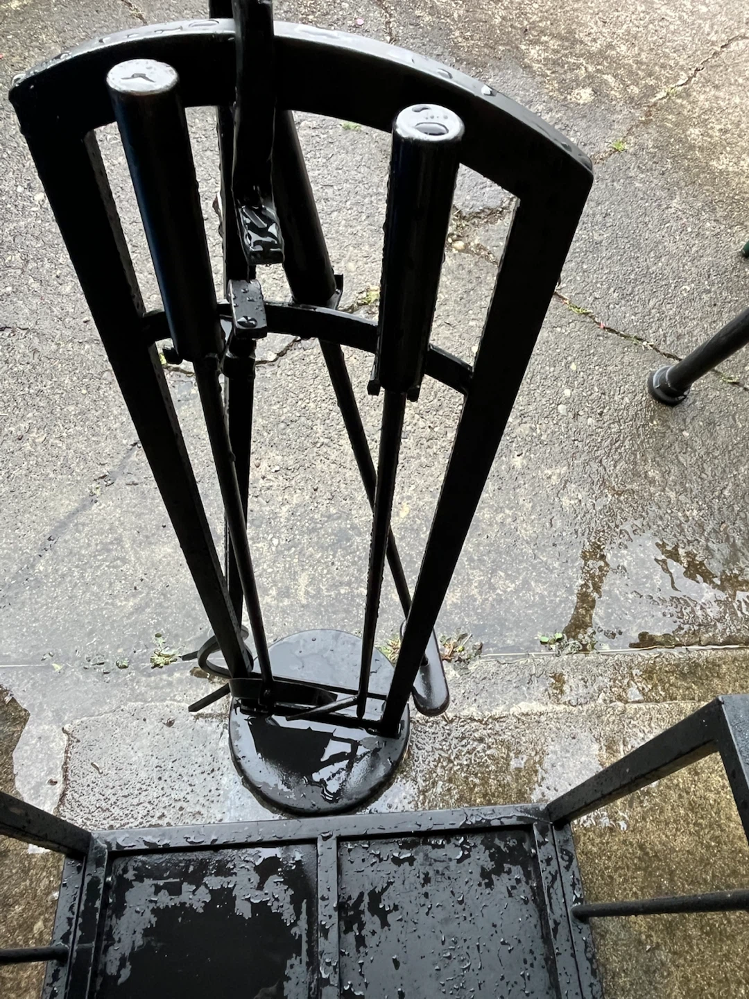 Black Metal Log Holder with Fireplace Tool Set - photo 3
