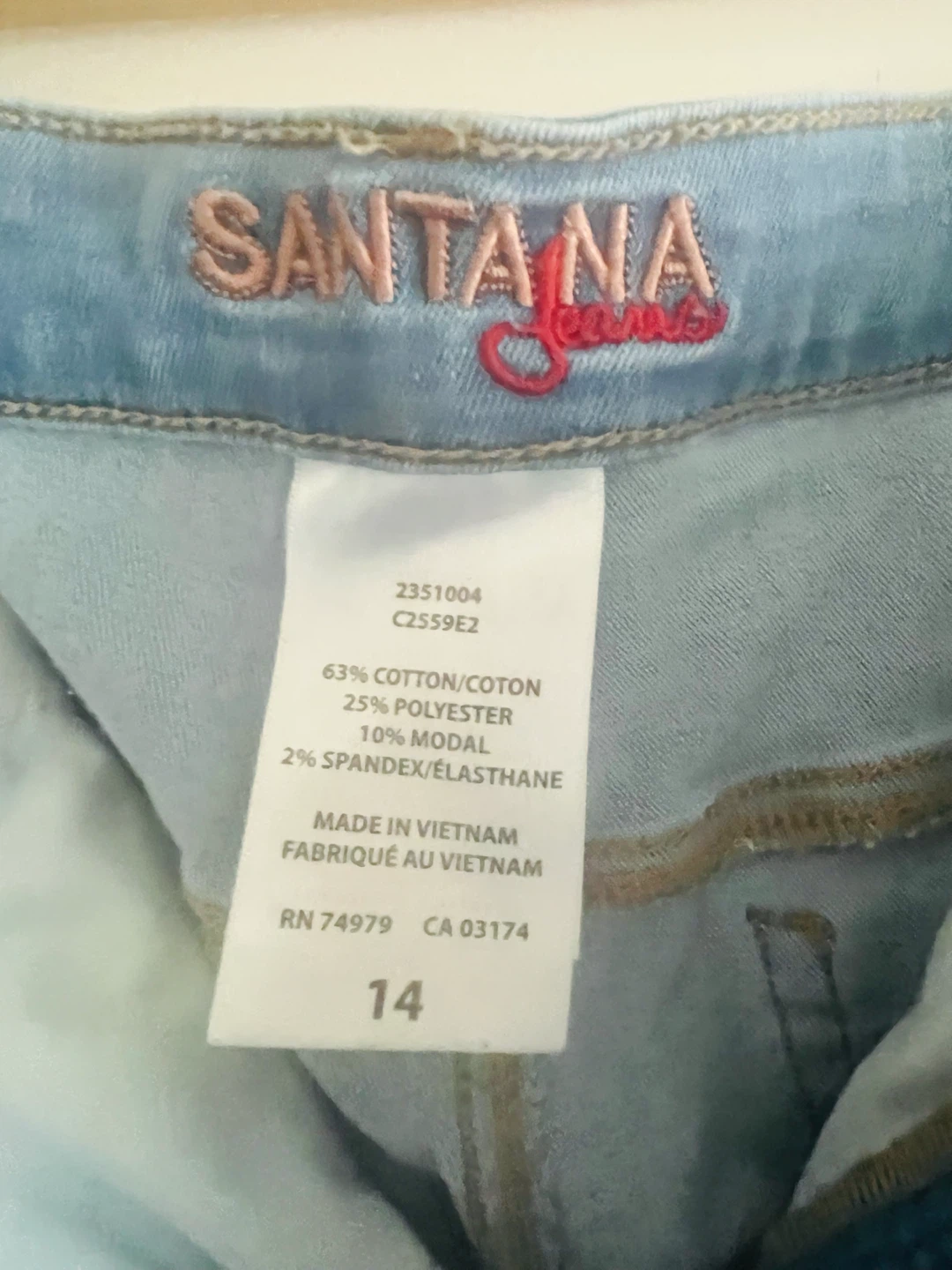 Santana Jeans Women's Size 14 Light Wash - photo 3