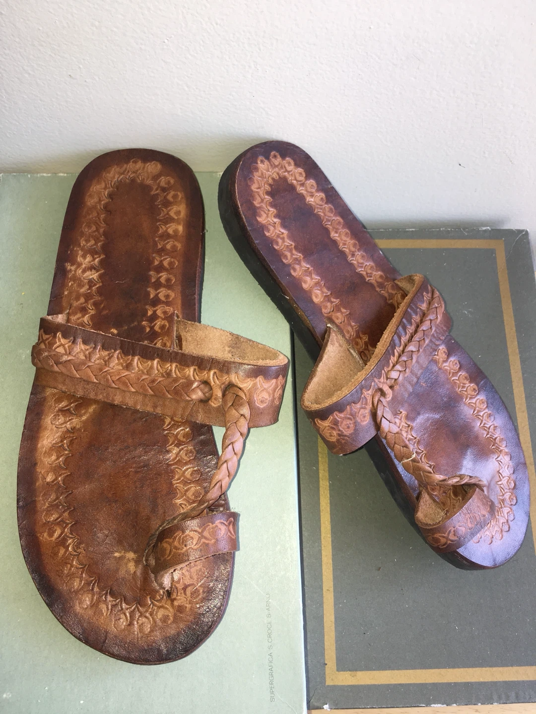 Brown Leather Thong Sandals