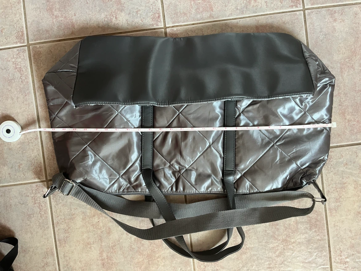 Quilted Metallic Duffel Bag - Grey - photo 3