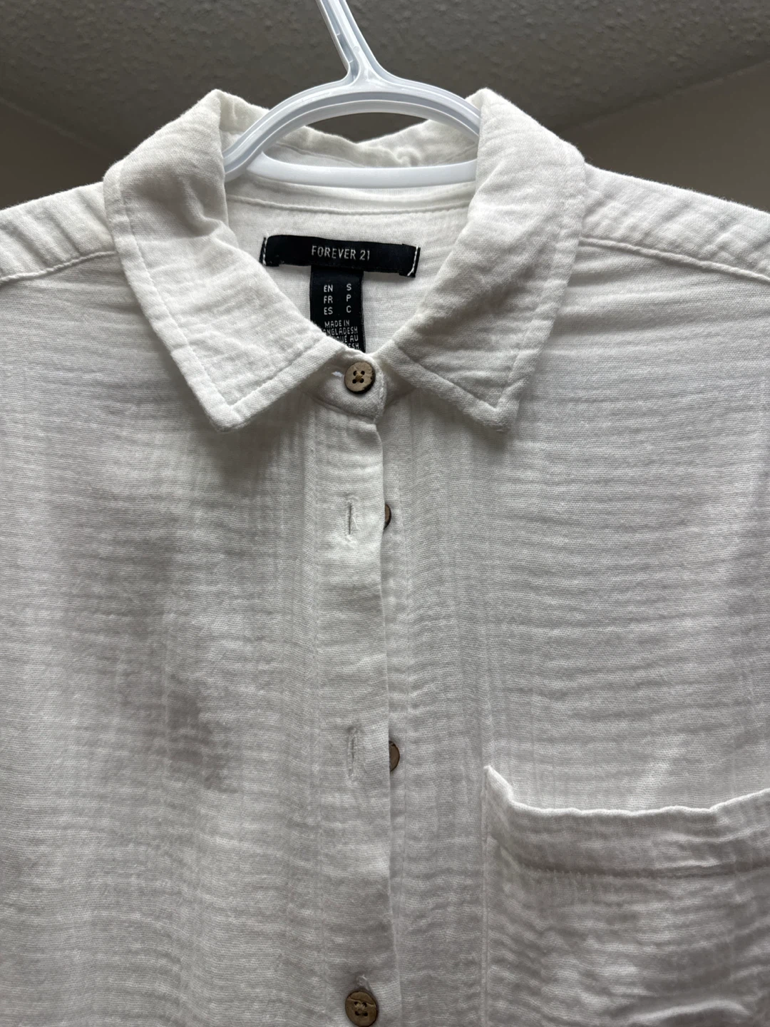 Forever 21 White Textured Button-Up Shirt - photo 2