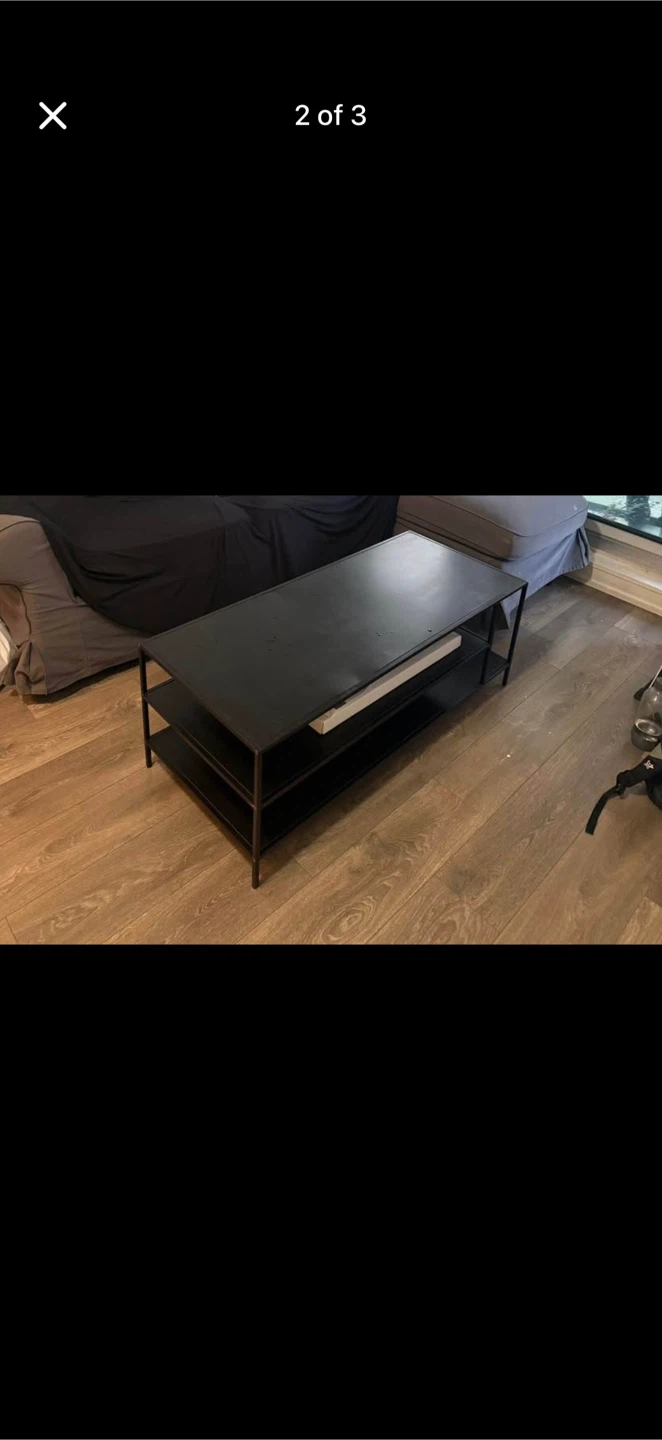 Black Coffee Table with Shelves