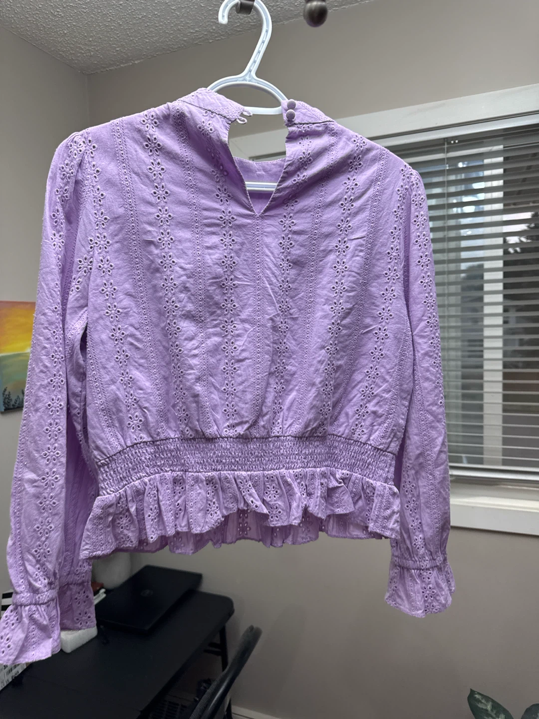 Madame Lavender Eyelet Blouse - photo 3