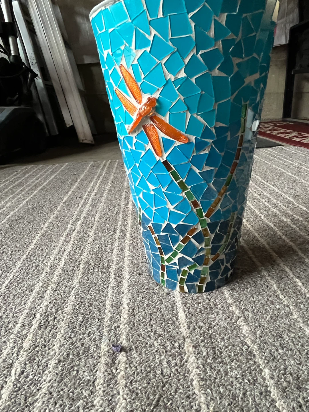 Mosaic Dragonfly Vase