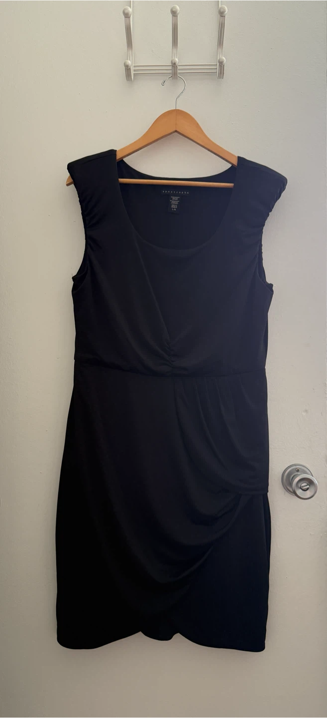 Apostrophe Black Cocktail Dress Size L - photo 2
