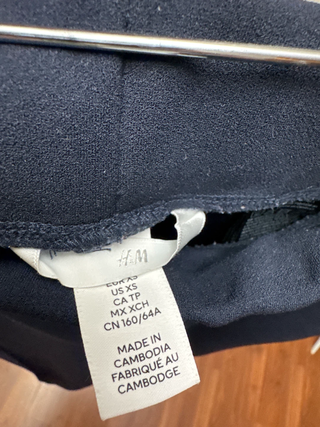 H&M Navy Blue Wide-Leg Pants Size XS - photo 2
