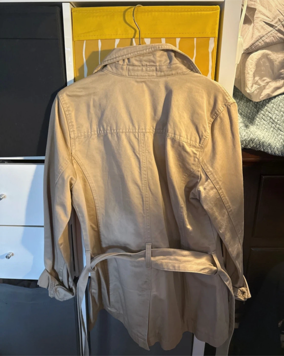 Old Navy Tan Double-Breasted Belted Trench Coat - photo 2